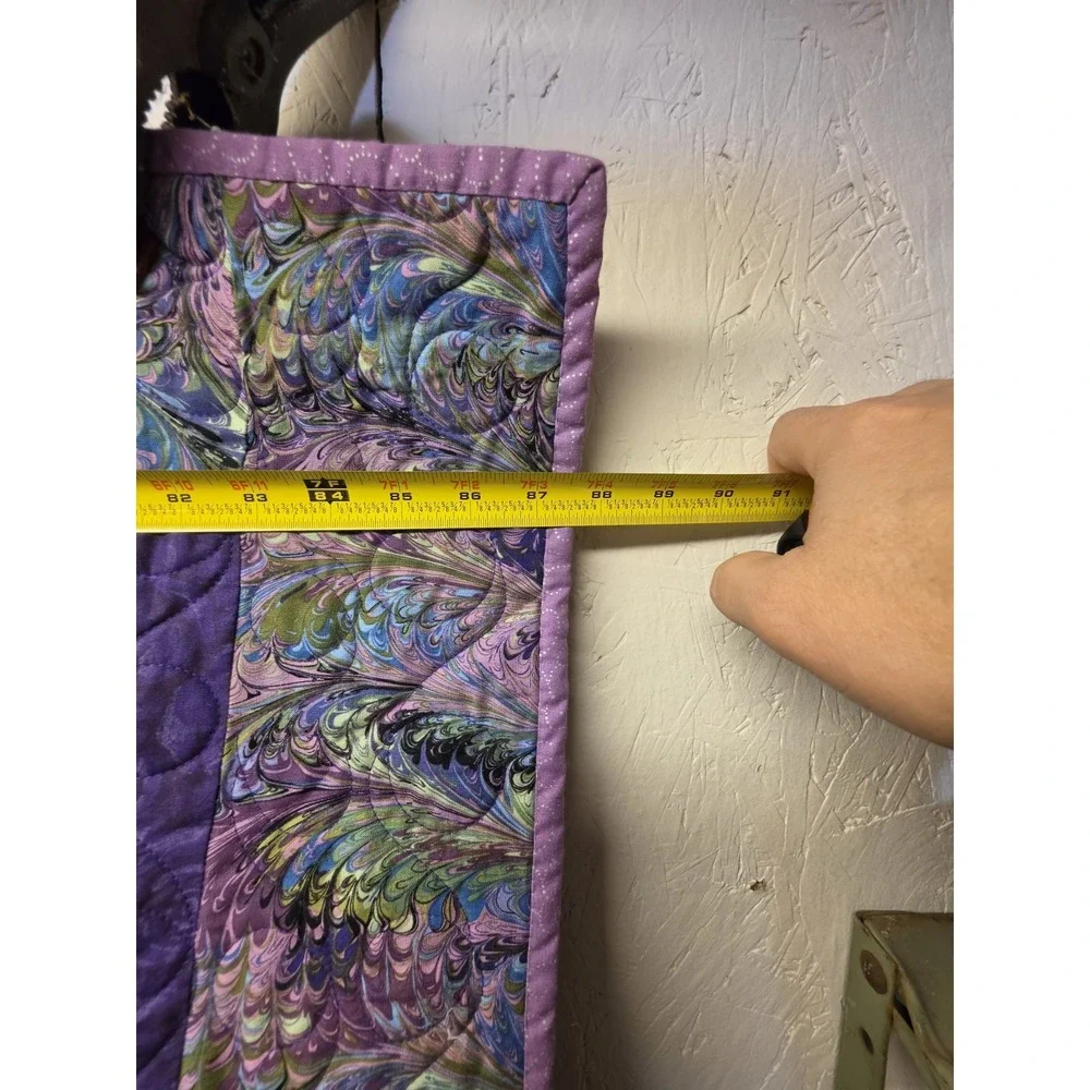 Handmade Purple bed quilt 71
